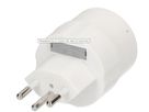 Adaptateur CH - Schuko - Schuko nach Schweiz T12, 10A - 250V, weiss
