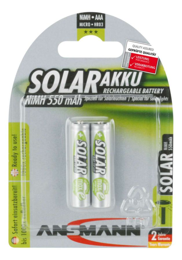 NiMH batteria ricaricabile Micro AAA 550mAh, 2er blister - 2er Blister