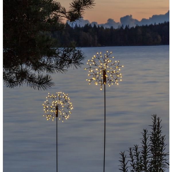 Solar Dekoration Firework Solar - Schwarz, Lichtfarbe Warmweiss