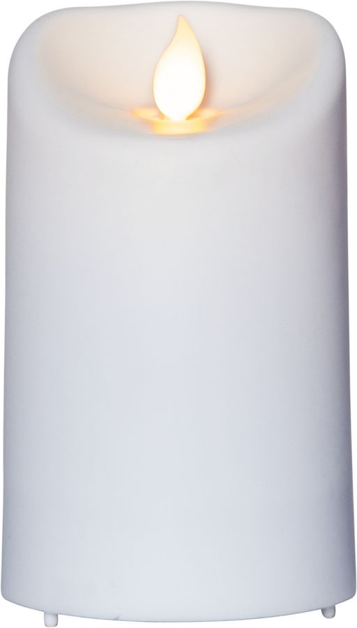 LED Pillar Kerze M-Twinkle - Outdoor, Weiss, 12.5cm Höhe, Timerfunktion