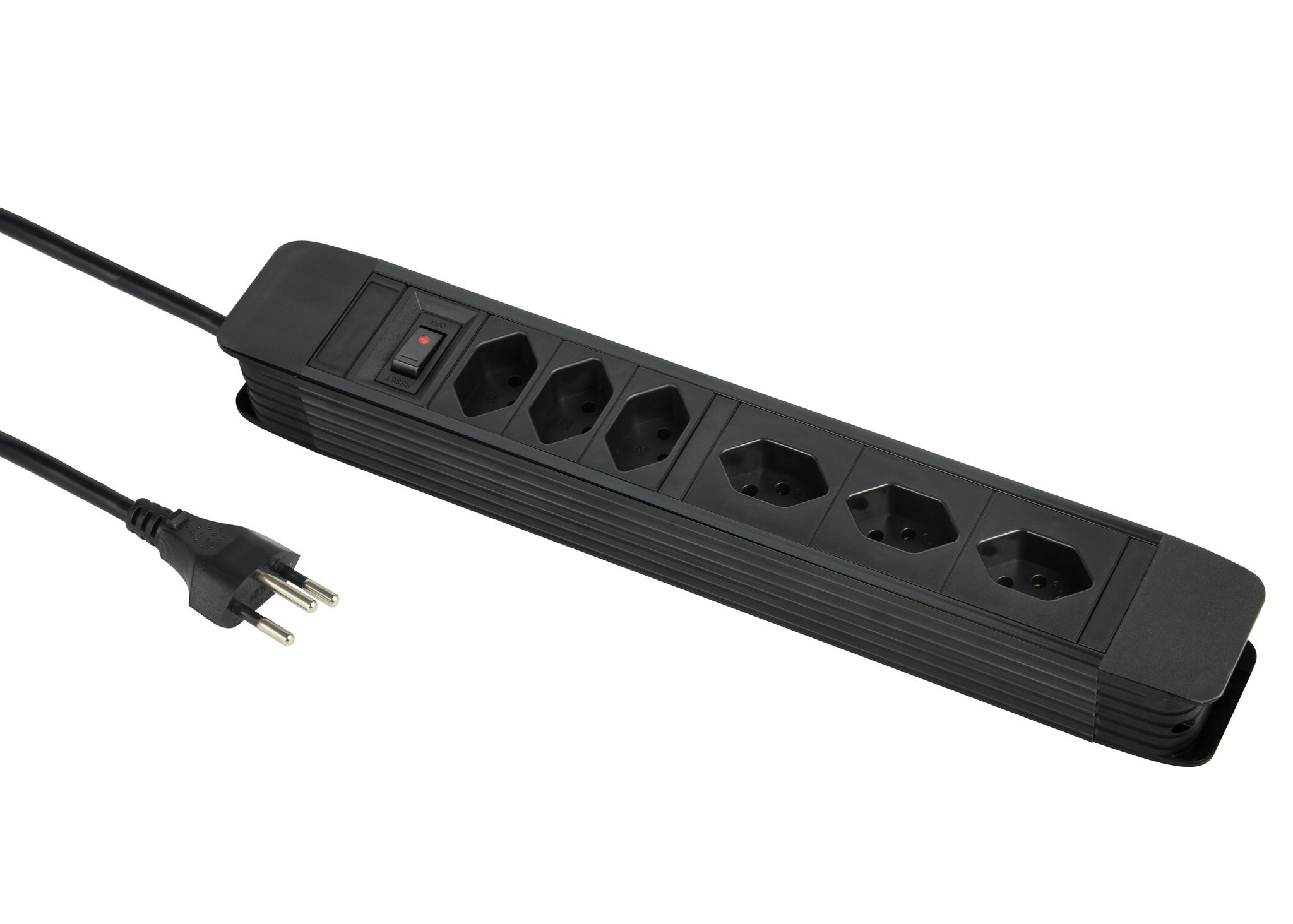 PRINCIPIO 3xH/3xV - 6x T13 (3x horizontal / 3x vertikal), 2.0m Kabellänge, Schalter, schwarz