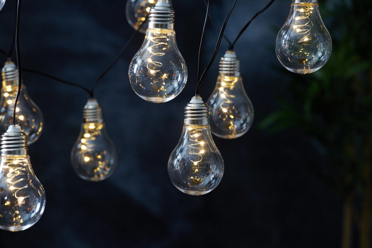 Solar Lichterkette Glow - Transparent, Lichtfarbe Warmweiss