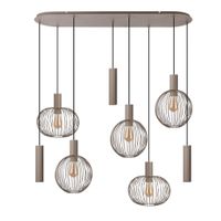 8er Pendelleuchte  TARELLIO  L: 122cm beige - IP20, E27, Beige