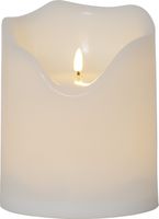 LED Pillar Kerze Flamme Grand - Outdoor, Weiss, 20cm, Timerfunktion