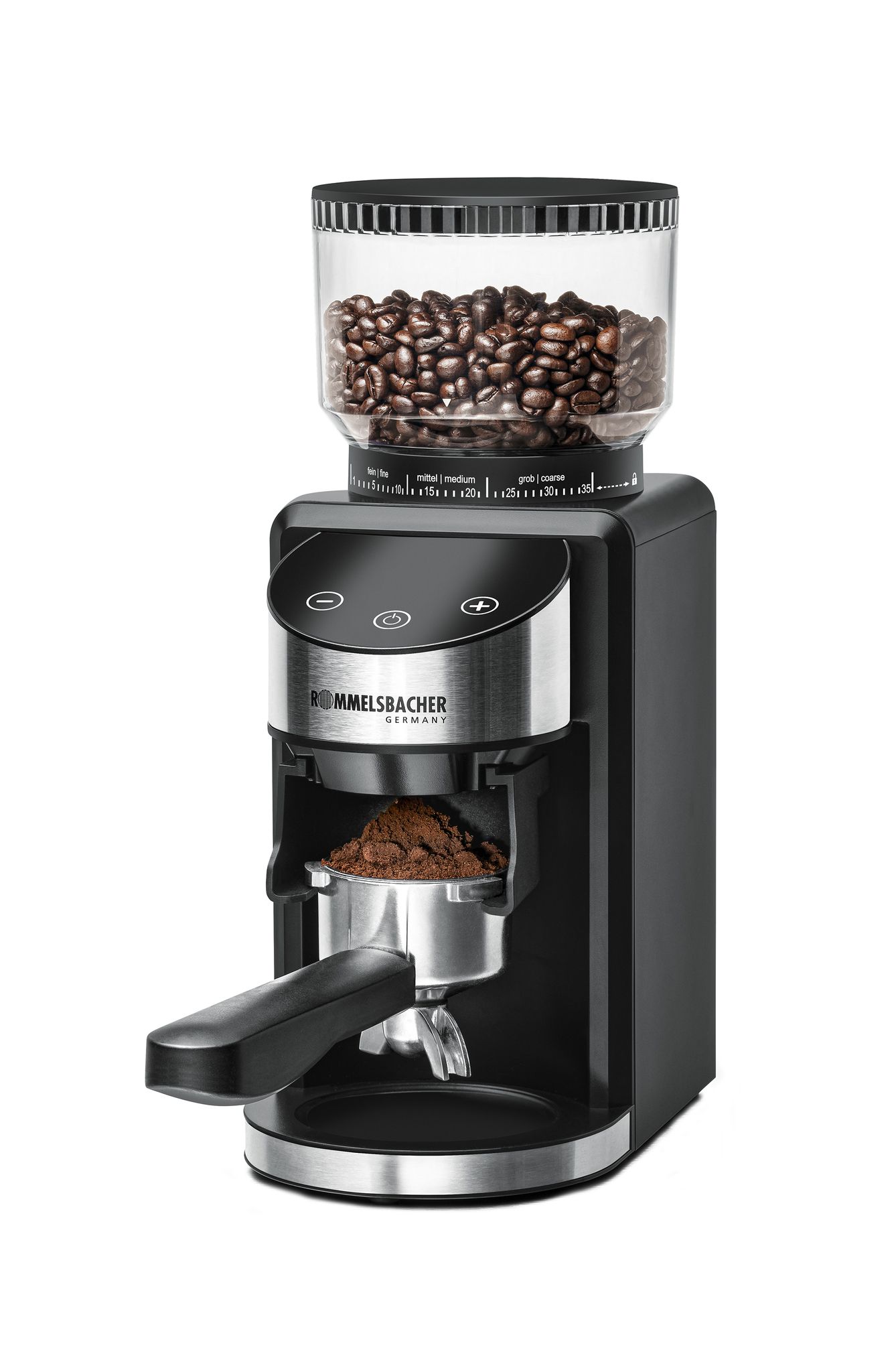 Kaffeemühle EKM 400 mit Kegelmahlwerk - Kaffeemühle mit Kegelmahlwerk , Schwarz/silber, 150W