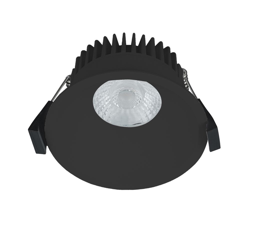 LED Einbaudownlight ALBRIC - 8W, 535lm, 2700K, IP44, CRI 90, schwarz, dimmbar, D=90mm, H=49mm, BL=83mm