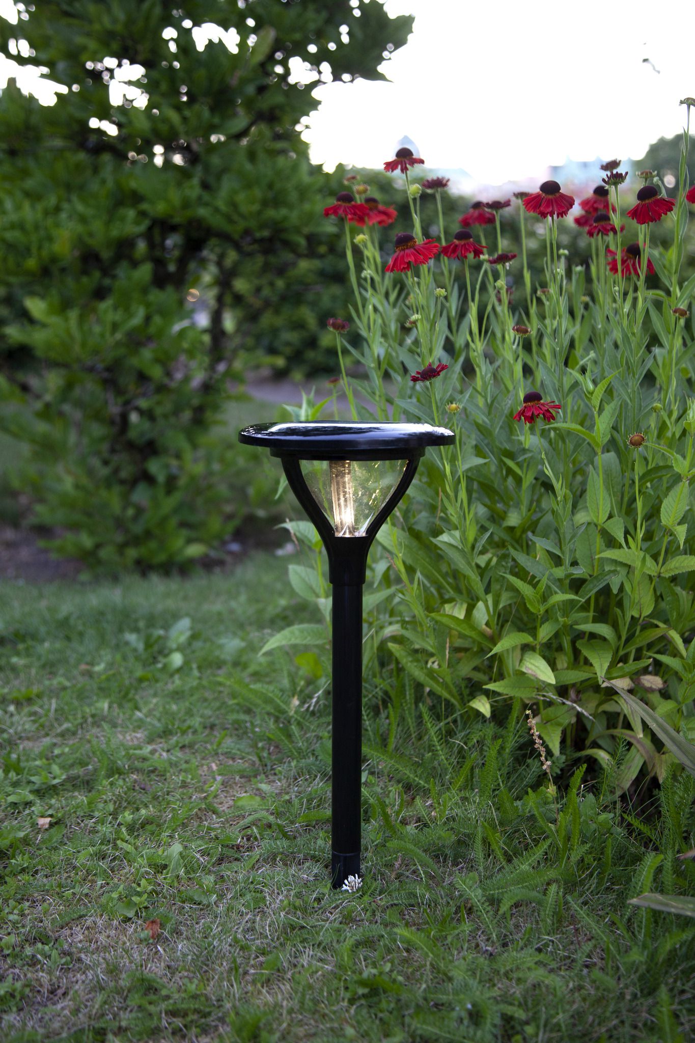 Solar Poller-Leuchte Mervia - Schwarz, Lichtfarbe Warmweiss