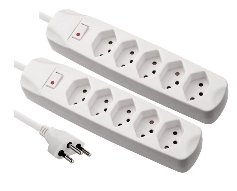 Fix Line Multiprise Duo-Set - 5xT13, 1.5m Kabel, H05VV-F 3G1mm2, weiss, Kinderschutz
