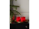 Bougie de cire à LED 4-Set Advent - Indoor, Rot, 10cm Höhe, Timerfunktion