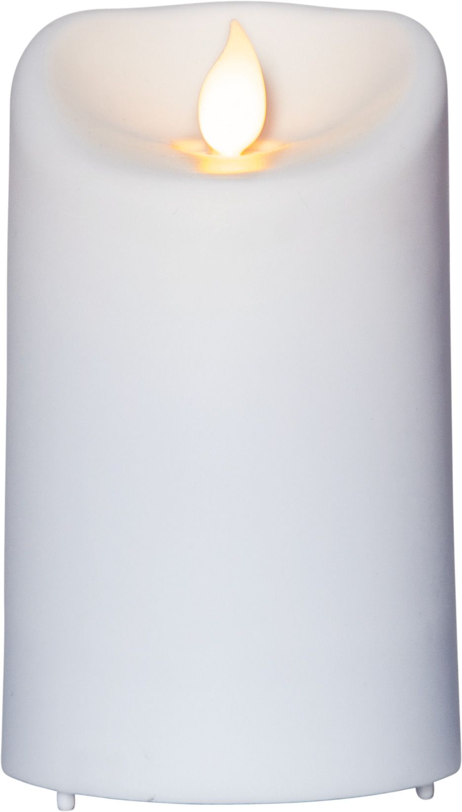LED Pillar Kerze M-Twinkle - Outdoor, Weiss, 12.5cm Höhe, Timerfunktion