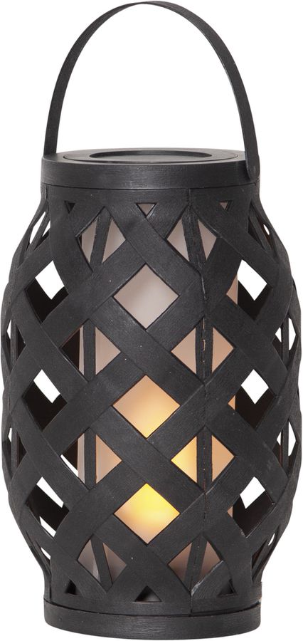 LED Laterne Flame - Outdoor, Schwarz, 23cm Höhe, Timerfunktion