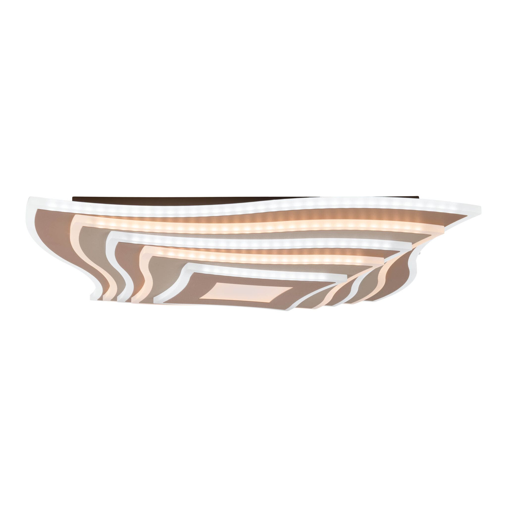 LED-CCT Deckenleuchte  FEVORIA : 50cm braun - IP20, LED-Modul, Braun
