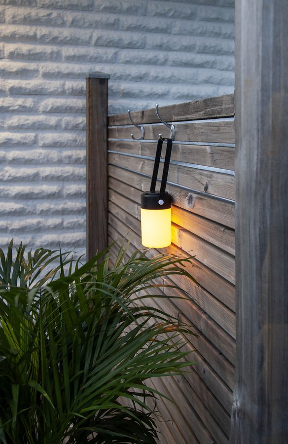 LED Laterne Flame - Outdoor, Schwarz, 19cm Höhe