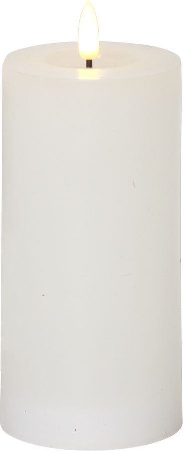 LED Pillar Kerze Flamme Flow - Indoor, Weiss, 17.5 cm höhe, Timerfunktion