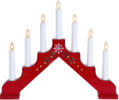 Kerzenleuchter Adam - IP20, Rot, Warmweiss