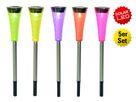 5er-Set LED-Solar-Erdspieß Multi - IP44, kaltweiss, 0.02W