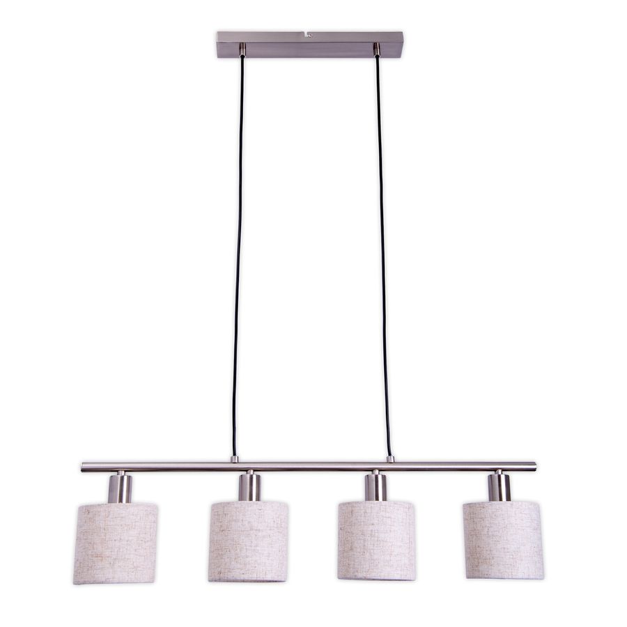 Esstischleuchte MARON - E14, max. 4x40W, IP20, nickel + weiss, nicht dimbar, exkl. Leuchtmittel, L=724mm, B=120mm, H=1400mm
