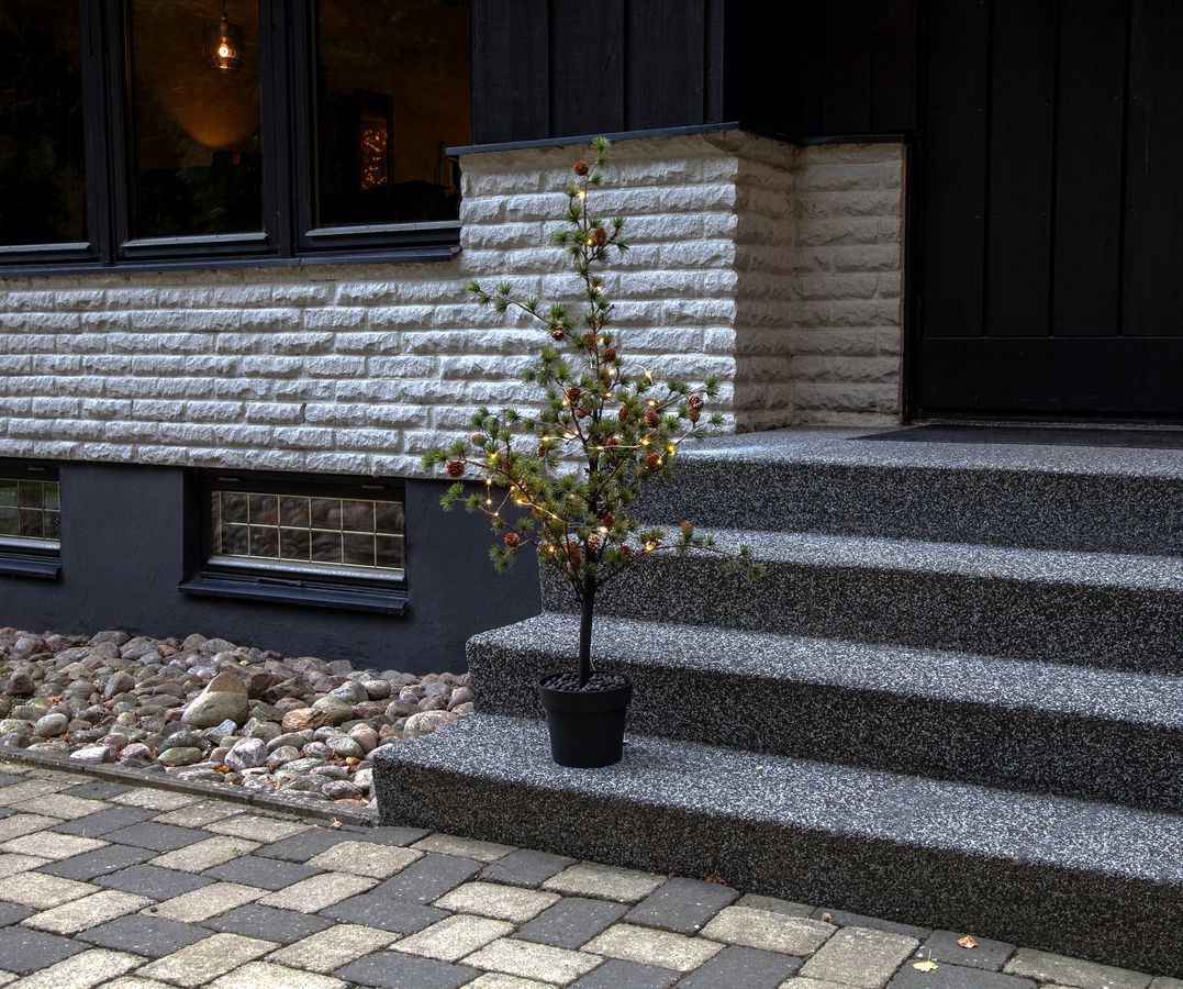Dekorativer Baum Buxbom - grün, 40 LED's, 115 cm Höhe
