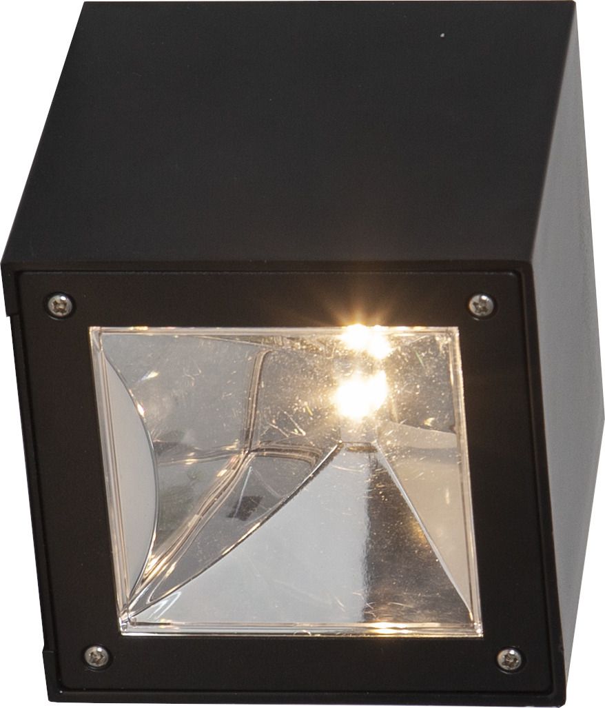 Solar Wand Laterne Wally Cube - Schwarz, Lichtfarbe Warmweiss