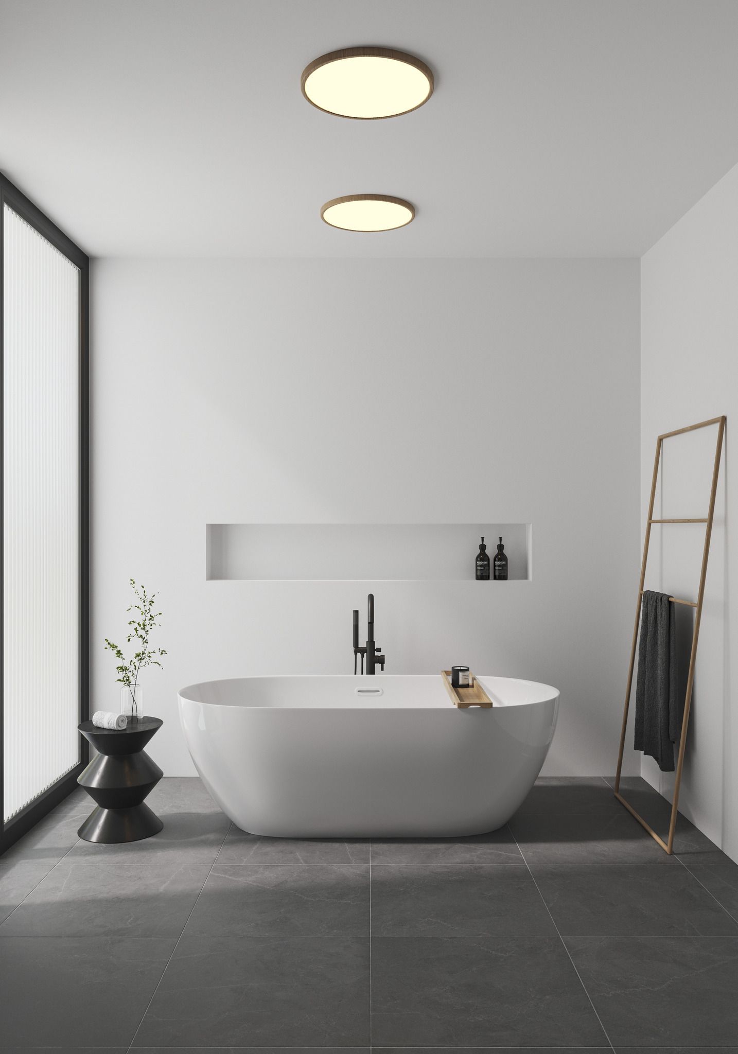 Oja 42 - IP54 2700K DimD eckenleuchte Holzfolie