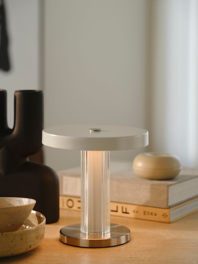 Akku Tischleuchte Trezzi Weiss - LED-Modul, 4W, 3000K, 225Lm, IP20