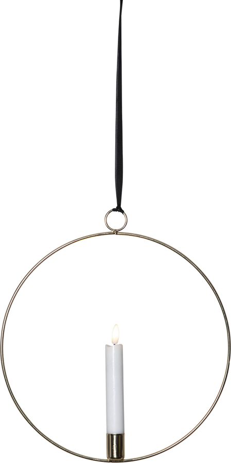 Indoor Decoration Flamme Ring - Indoor, Messing, 30cm Höhe, Timerfunktion