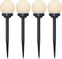 Solar Poller-Leuchte 4 Pack Globus - Weiss, Lichtfarbe Warmweiss