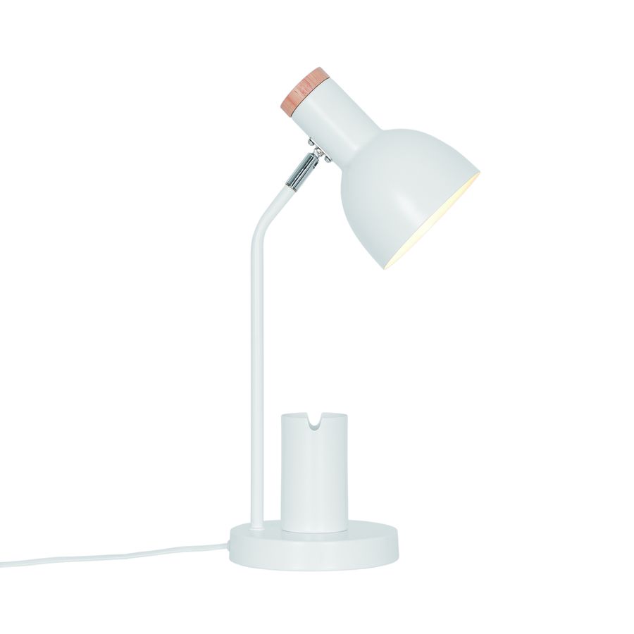 Tischleuchte Devone Weiss - 15W, E27, IP20
