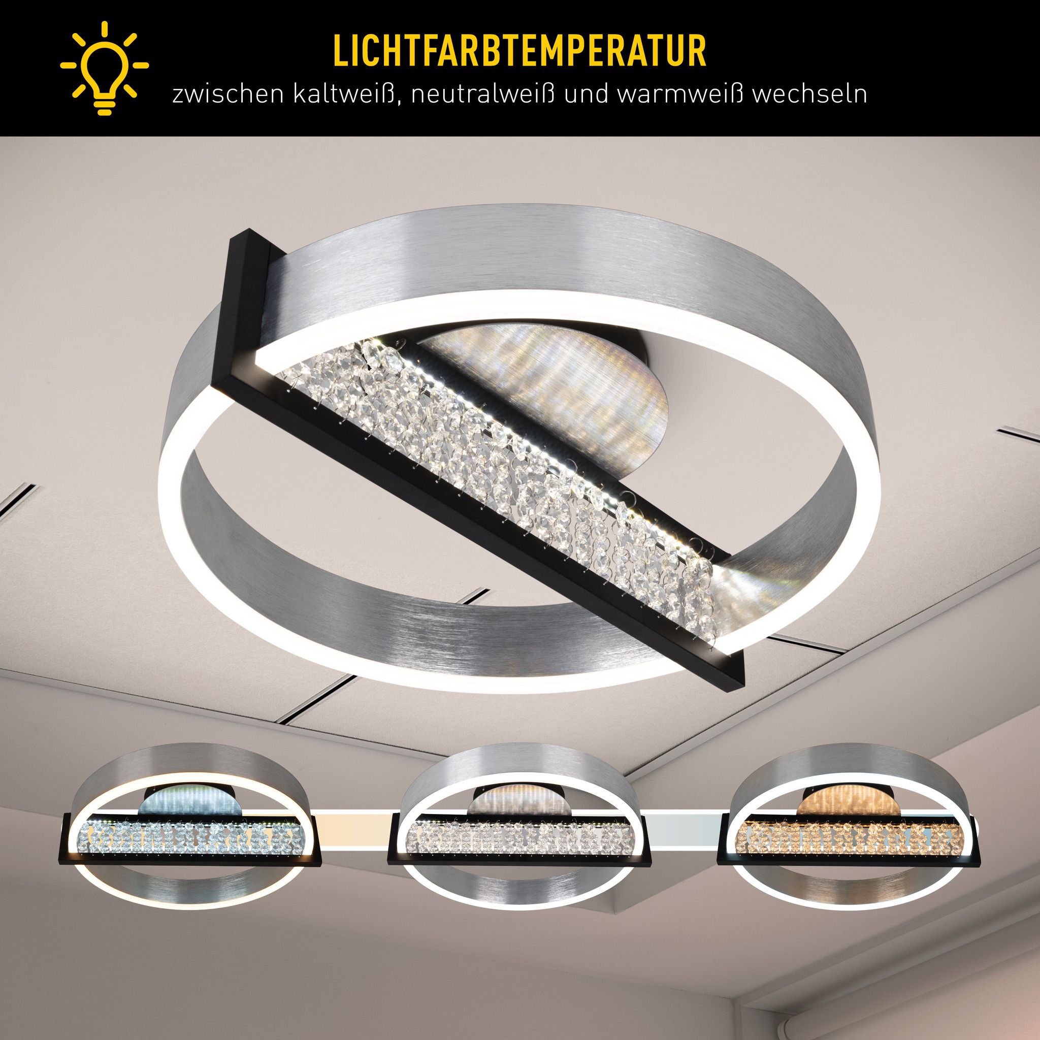 LED Deckenleuchte YVARIS L:53,2cm - LED-Modul, IP20, 230V