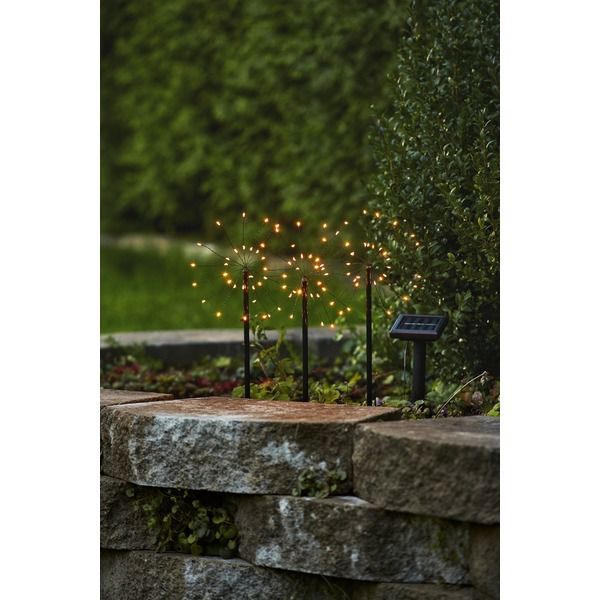 Solar Decoration Firework - Schwarz, Lichtfarbe Warmweiss