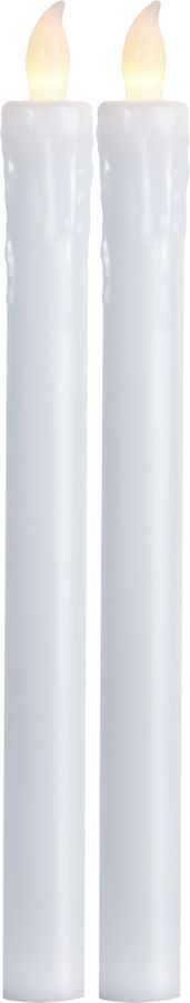 Candela di cena a LED 2-Set Press - Indoor, Weiss, 25cm Höhe, keine Timerfunktion
