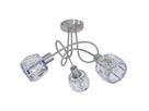 LED Deckenleuchte Josefa - E14, 3x4W, 3x475lm, 3000K, IP20, stahl-blank, nicht dimmbar, Leuchtmittel inkl., D=380mm, H=240mm