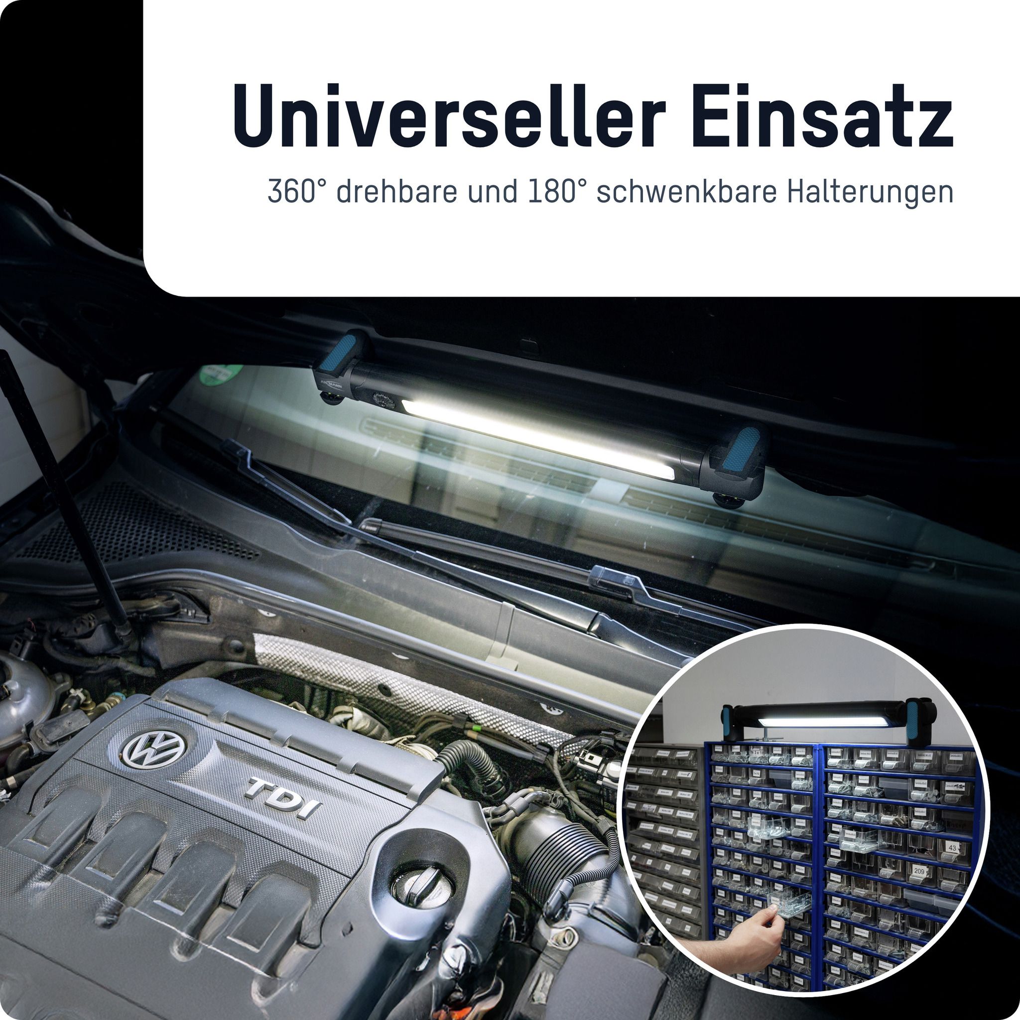 Arbeitsleuchte ML3000RD - 3000lm, IP44, Schwarzblau