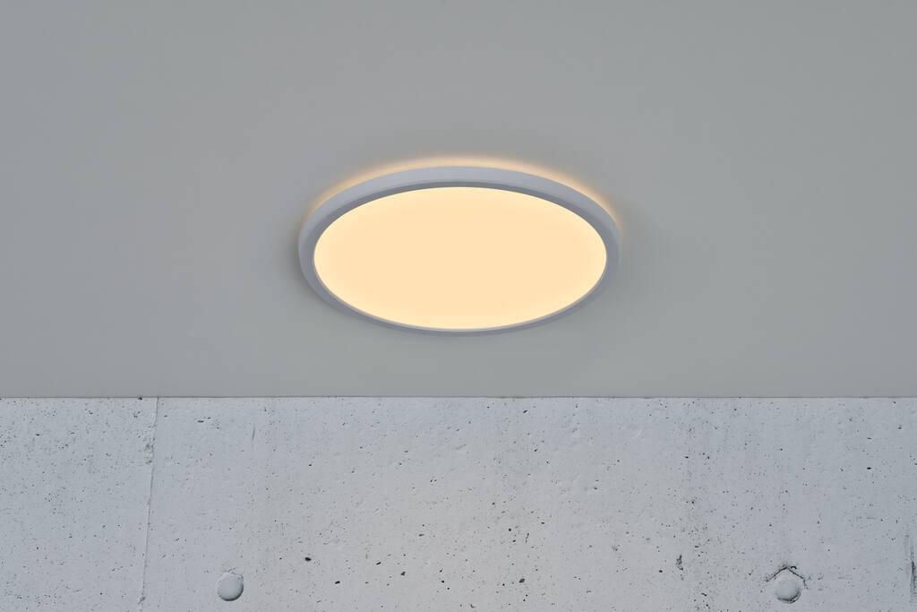LED Sensor-Deckenleuchte Oja - 15W, 1600lm, 2700K, IP54, CRI 80, 120°, weiss, nicht dimmbar, D=294mm, H=23mm