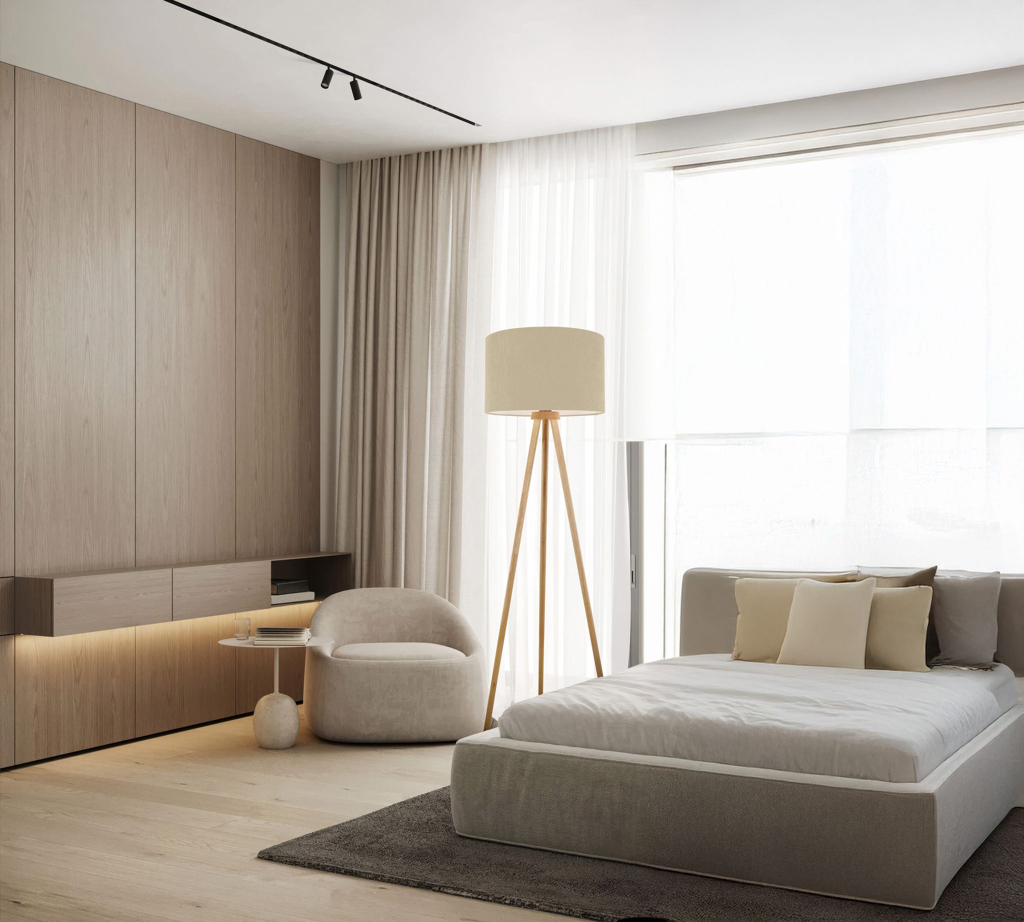 Stehleuchte  ARDITA  H: 152cm beige - IP20, E27, Beige