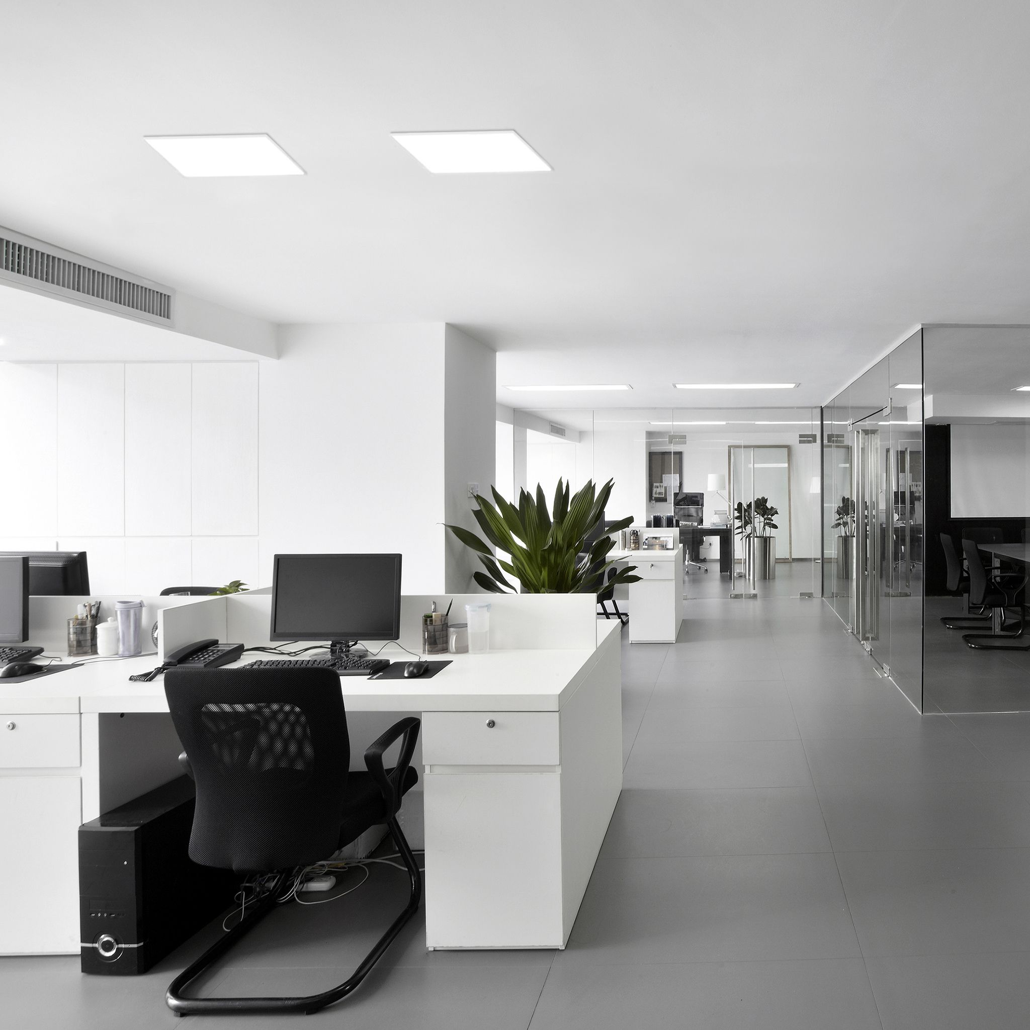LED Panel-Deckenleuchte Carente l/b: 45cm - rahmenlos - LED fest verbaut, 2700-6500K, warm-kaltweiss