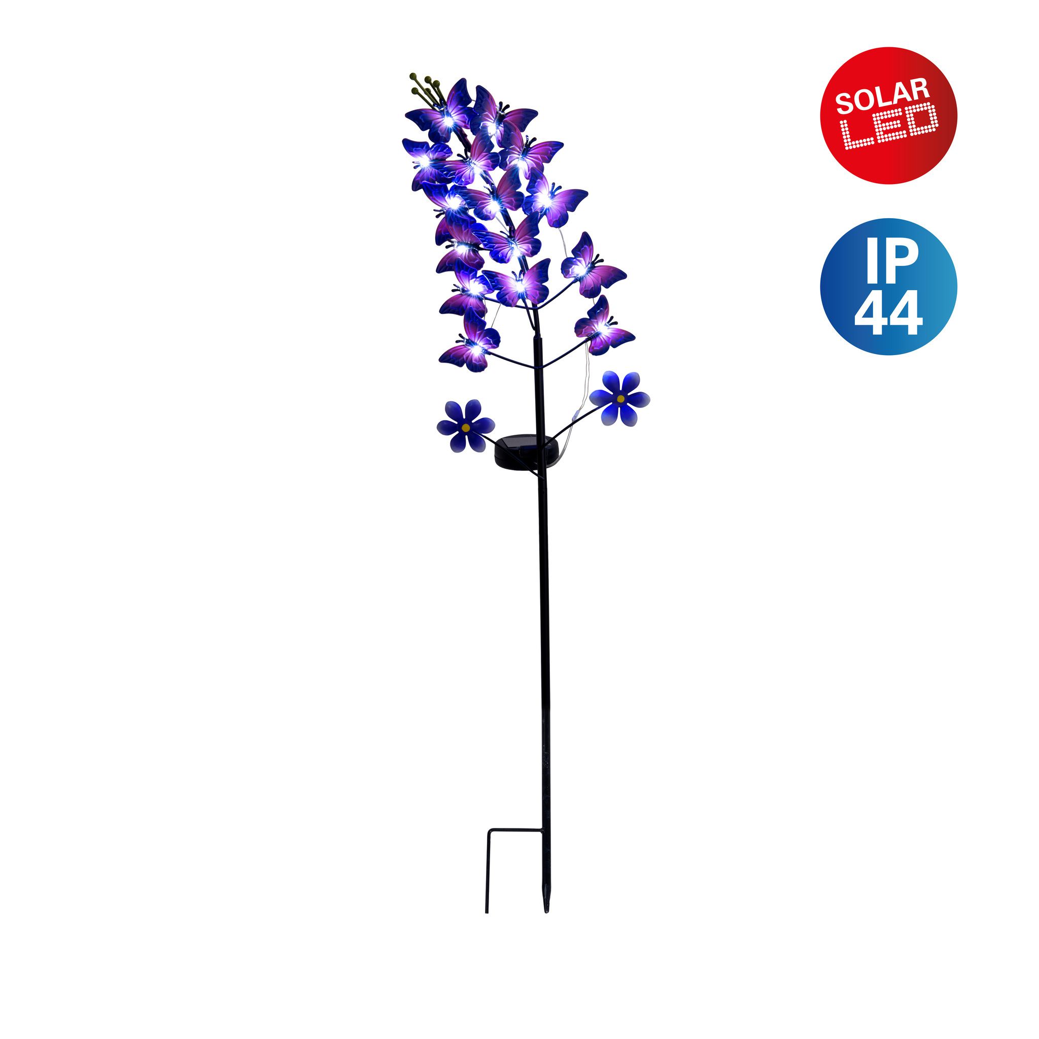 LED Solarleuchte VIOLA mit Erdspieß H: 76 cm - IP44, 0.09W, Kaltweiss