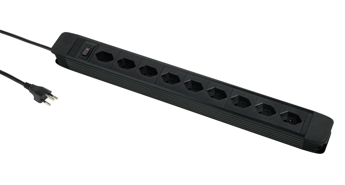 PRINCIPIO 9xH - 9x T13 horizontal, 2.0m Kabellänge, Schalter, schwarz