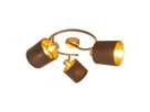 Deckenleuchte MARON G (3er Spot) - E14, max. 3x40W, IP20, nickel + braun + gold, nicht dimbar, exkl. Leuchtmittel, D=520mm, H=210mm