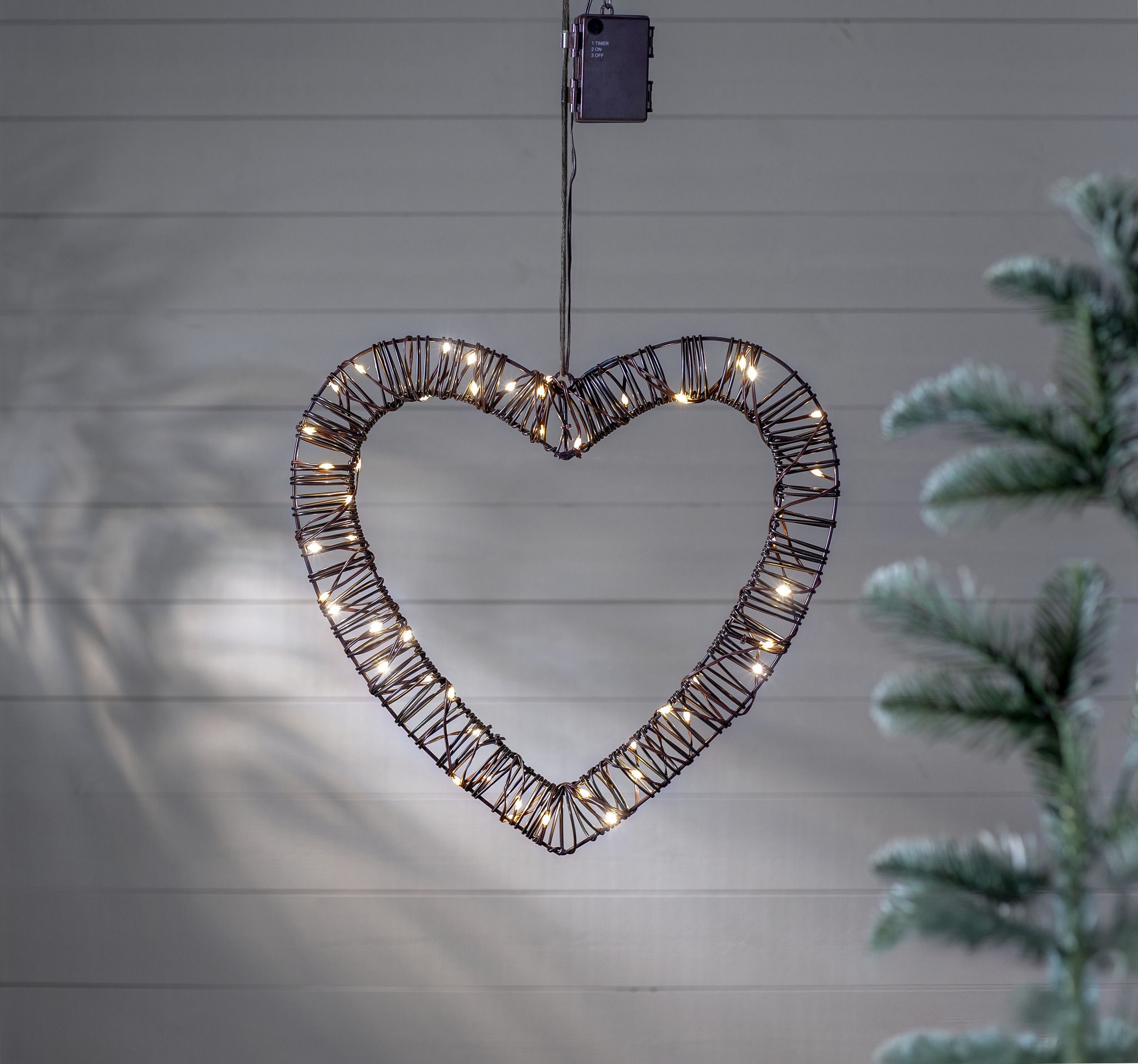 Outdoor Decoration Vicke Heart - Indoor, Outdoor, Warmweiss, Braun