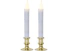 LED Dinner Kerze 2er Pack Mette - Indoor, Messing, 23cm Höhe, Timerfunktion