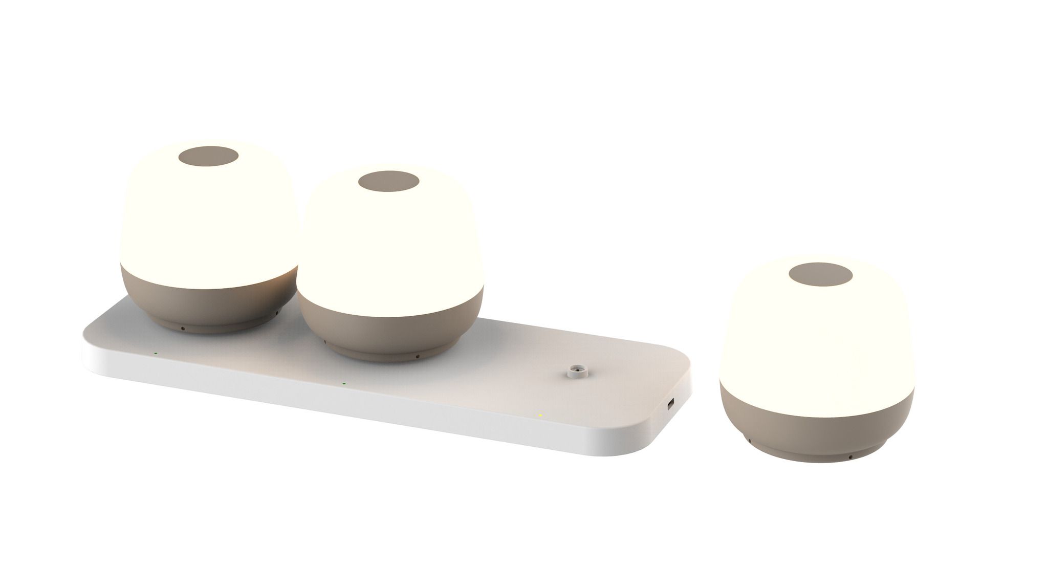 Akku-Tischleuchten 3er Set mit Ladestation MoveGlow sand - 2700K,160lm, IP20