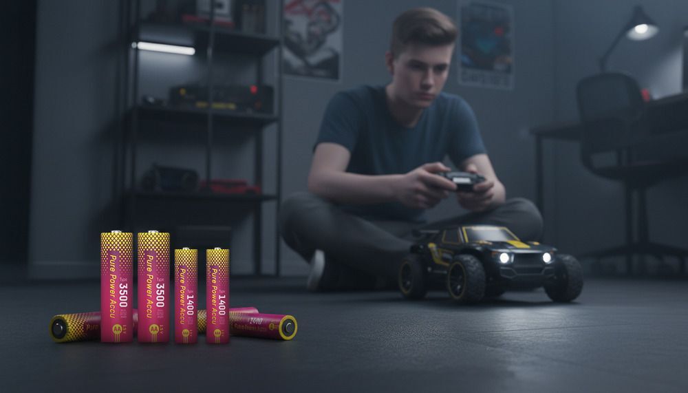 Pure Power Set 4× Mignon AA Akkus und Lademodul - Lithium-Ladegerät