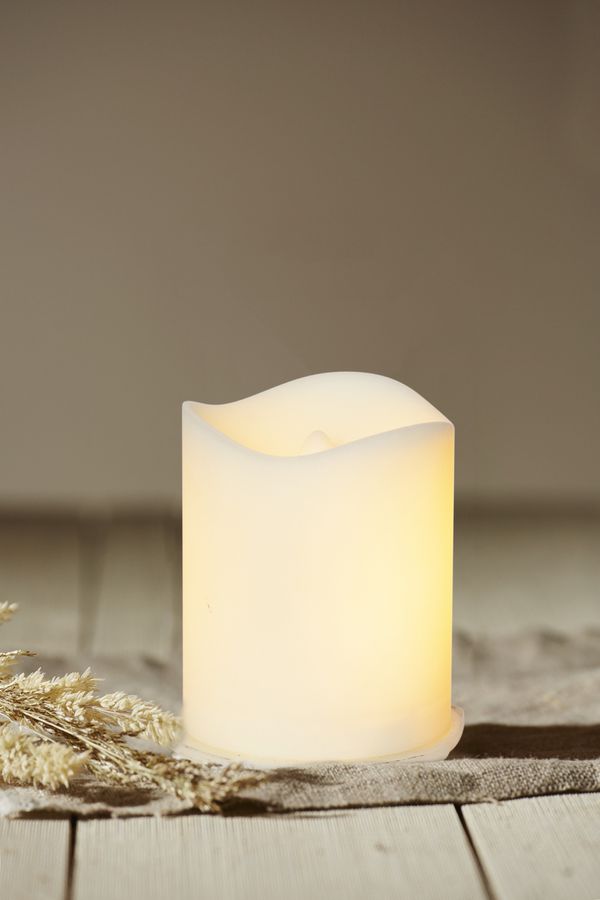 LED Grablicht Flame Kerze - Outdoor, Weiss, 7cm Höhe, Timerfunktion