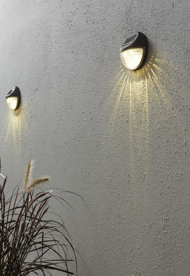 Lanterna a parete solare 3-p Fency - Braun, Lichtfarbe Warmweiss