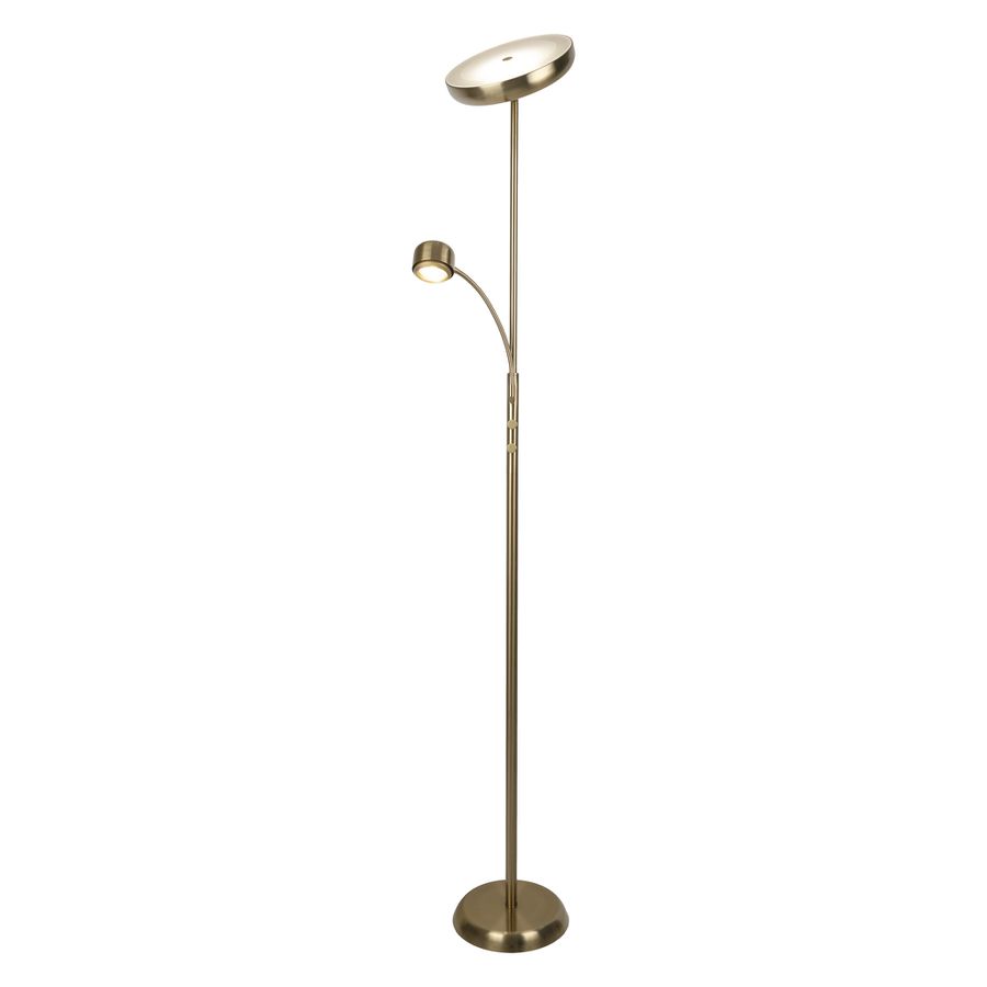 LED Stehleuchte  ROMIS  mit Lesearm H: 180cm messing matt - IP20, LED-Modul, Messingmatt