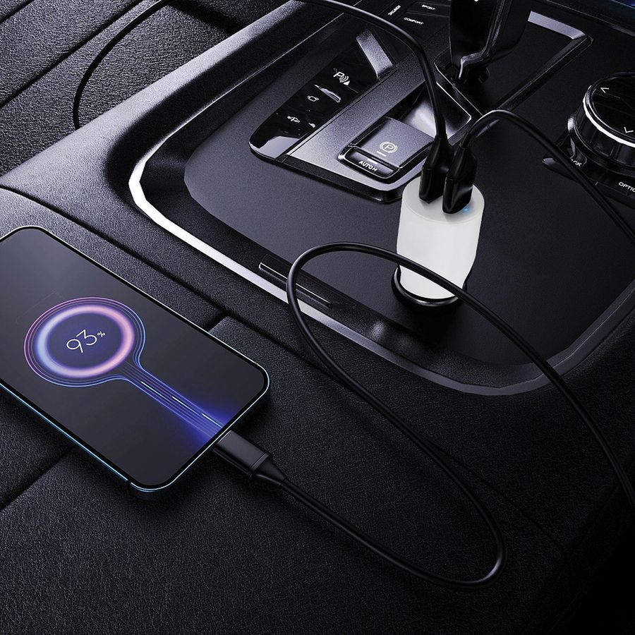 USB Car Charger & Micro USB - 20W, 1xUSB-A, 1xUSB-C