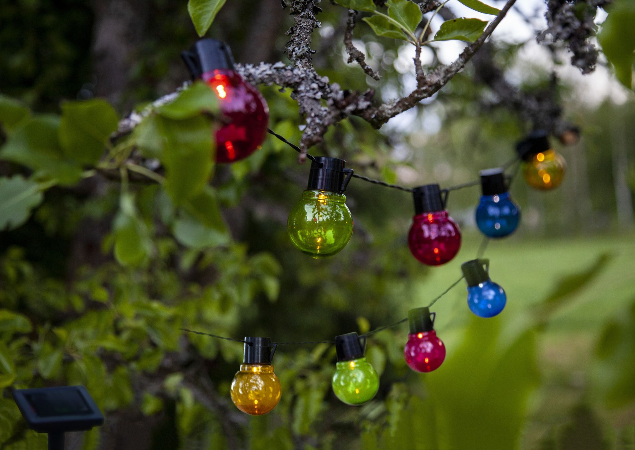 Solar Lichterkette Partaj Multicolor - IP44, Warmweiss, Dämmerungssensor