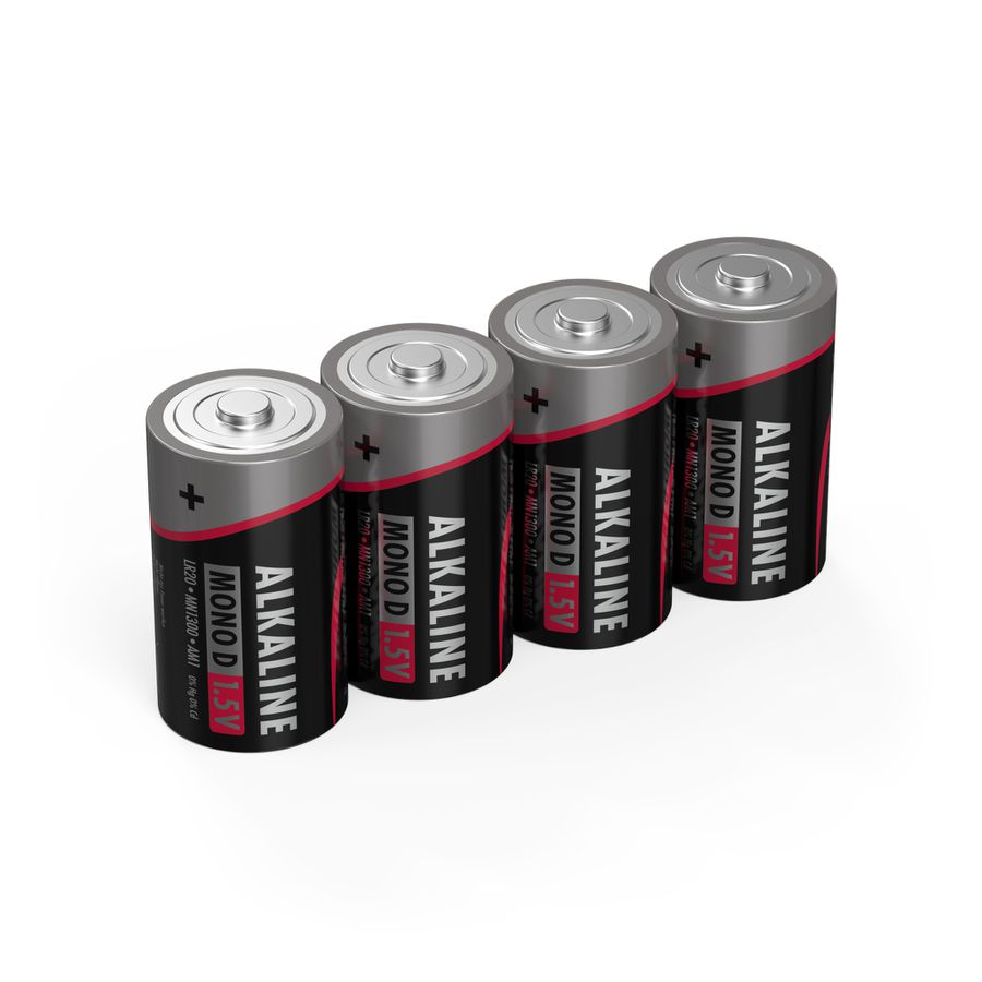 Alkaline Batterie Mono D / LR20 4er Schrumpffolie - Mono D 1,5V Alkaline Batterien - 4 Stück