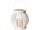Solar Laterne Rotang - Weiss, Lichtfarbe Warmweiss
